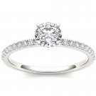 14K White Gold 0.75 Ct Round Cut Diamond Clssic Solitaire Engagement Ring HI I2