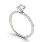 14K White Gold 0.75 Ct Round Cut Diamond Clssic Solitaire Engagement Ring HI I2