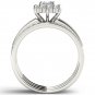 14k White Gold 0.87 Ct Princess Cut Diamond Halo Engagement Ring Set HI I2