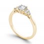 14K Yellow Gold 0.75 Ct Natural Round Cut Diamond Three Stone Engagement Ring HI