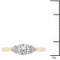 14K Yellow Gold 0.75 Ct Natural Round Cut Diamond Three Stone Engagement Ring HI