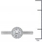 Genuine 14K White Gold 1 Ct Natural Round Cut Diamond Halo Engagement Ring I2