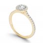 Solid 14K Yellow Gold 1 Ct Round Cut Natural Diamond Halo Engagement Ring HI I2
