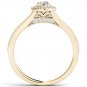 14k Yellow Gold 0.58 Ct Natural Round Cut Diamond Halo Engagement Ring HI I2