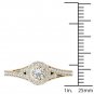 14k Yellow Gold 0.58 Ct Natural Round Cut Diamond Halo Engagement Ring HI I2
