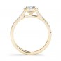 14K Yellow Gold 0.75 Ct Natural Princess Cut Diamond Halo Engagement Ring HI I2