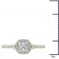 14K Yellow Gold 0.75 Ct Natural Princess Cut Diamond Halo Engagement Ring HI I2