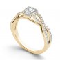 Genuine 14K Yellow Gold 0.75 Ct Round Cut Natural Diamond Halo Engagement Ring