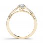 Genuine 14K Yellow Gold 0.75 Ct Round Cut Natural Diamond Halo Engagement Ring