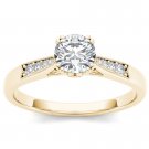 Genuine 14K Yellow Gold 0.75Ct Natural Round Cut Diamond Classic Engagement Ring