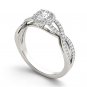 Genuine 14K White Gold 0.75 Ct Round Cut Natural Diamond Halo Engagement Ring HI
