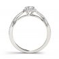 Genuine 14K White Gold 0.75 Ct Round Cut Natural Diamond Halo Engagement Ring HI