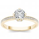 Genuine 14K Yellow Gold 1 Ct Round Cut Natural Diamond Classic Engagement Ring Genuine 14K Yellow Gold 1 Ct Round Cut Natural Diamond Classic Engagement Ring