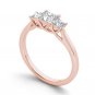 14K Rose Gold 1.00 Ct Natural Princess-Cut Diamond Three Stone Engagement Ring