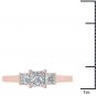 14K Rose Gold 1.00 Ct Natural Princess-Cut Diamond Three Stone Engagement Ring