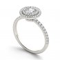 14K White Gold 1.00 Ct Natural Round Cut Diamond Double Halo Engagement Ring HI