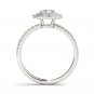 14K White Gold 1.00 Ct Natural Round Cut Diamond Double Halo Engagement Ring HI