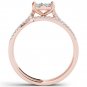 14k Rose Gold 0.75 Ct Princess Cut Natural Diamond Engagement Ring Set HI