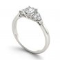 14K White Gold 0.75 Ct Natural Round Cut Diamond Three Stone Engagement Ring HI