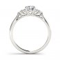 14K White Gold 0.75 Ct Natural Round Cut Diamond Three Stone Engagement Ring HI