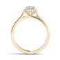 Solid 14K Yellow Gold 0.50 Ct Natural Round Cut Diamond Halo Engagement Ring HI