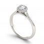 Solid 14K White Gold 0.50 Ct Natural Round Cut Diamond Halo Engagement Ring HI