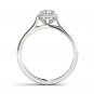 Solid 14K White Gold 0.50 Ct Natural Round Cut Diamond Halo Engagement Ring HI