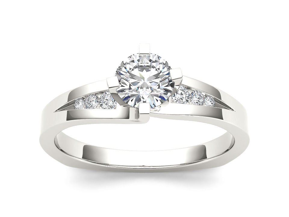 14k White Gold 0.75 Ct Round Cut Diamond Euro Classic Solitaire Engagement Ring
