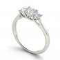 14K White Gold 1.00 Ct Natural Princess-Cut Diamond Three Stone Engagement Ring