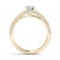 Solid 14K Yellow Gold 1.00Ct Round Cut Diamond Classic Solitaire Engagement Ring