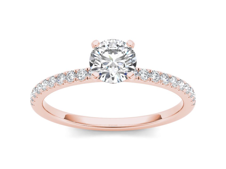 14K Rose Gold 0.75 Ct Round Cut Diamond Clssic Solitaire Engagement Ring HI I2