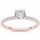 14K Rose Gold 0.75 Ct Round Cut Diamond Clssic Solitaire Engagement Ring HI I2