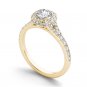 Solid 14K Yellow Gold 1.00 Ct Natural Round Cut Diamond Halo Engagement Ring I2