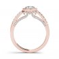 14K Rose Gold 0.75 Ct Natural Round Cut Diamond Halo Engagement Ring HI I2