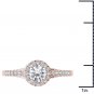 14K Rose Gold 0.75 Ct Natural Round Cut Diamond Halo Engagement Ring HI I2