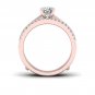 14k Rose Gold 1 Ct Round Cut Diamond Crowned Bridal Ring Set I-J I2