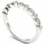 0.06 Ct 10K White Gold Brillant Round Cut Diamond Wedding Band