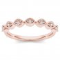 Genuine 10K Rose Gold 0.05 Ct Brillant Round Cut Diamond Wedding Band