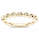Genuine 0.06 Ct 10K Yellow Gold Brillant Round Cut Diamond Wedding Band