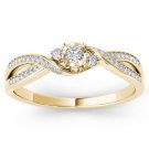 14k Yellow Gold 0.15Ct Round Diamond Three Stone Fashion Engagement Ring HI I2 14k Yellow Gold 0.15Ct Round Diamond Three Stone Fashion Engagement Ring HI I2