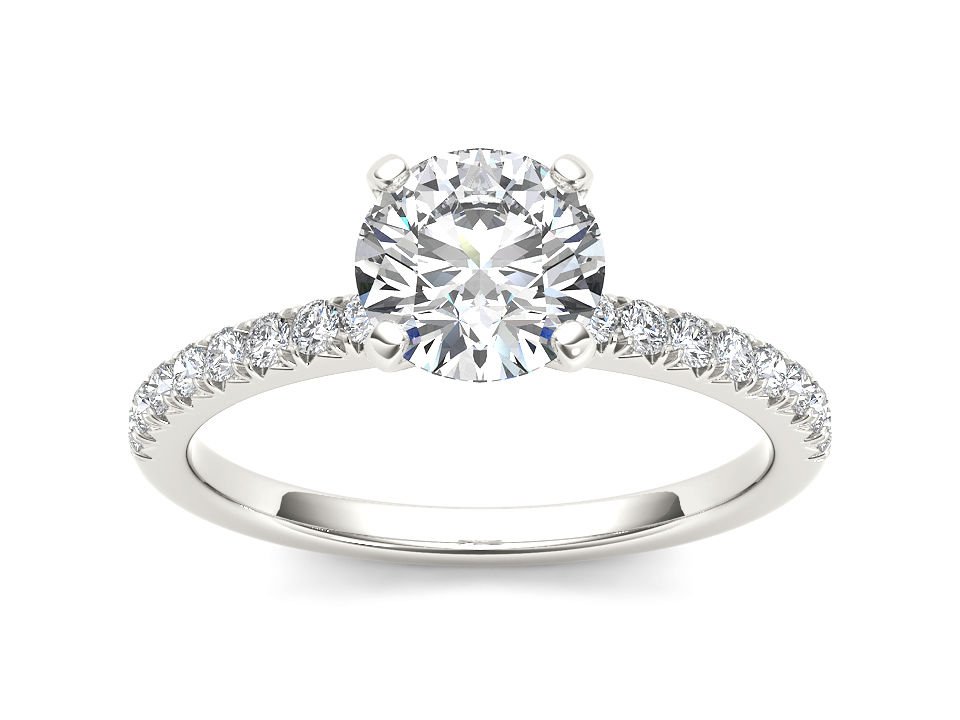 14K White Gold 0.75 Ct Round Cut Diamond Classic Solitaire Engagement Ring HI