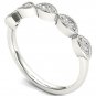 Genuine 10K White Gold 0.06 Ct Round Cut Diamond Wedding Band