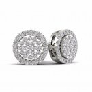 10k White Gold 0.18ct TDW Diamond Cluster Halo Stud Earrings H-I I2 10k White Gold 0.18ct TDW Diamond Cluster Halo Stud Earrings H-I I2