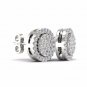 10k White Gold 0.18ct TDW Diamond Cluster Halo Stud Earrings H-I  I2
