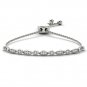 925 Solid Sterling Silver 0.15 Ct Round Cut Diamond Bolo Bracelet HI