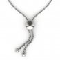 925 Solid Sterling Silver 0.15 Ct Round Cut Diamond Bolo Bracelet HI
