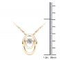 10k Yellow Gold 0.15 Ct Natural Round Cut Diamond Dancing Pendant Necklace HI I2