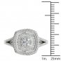 10K White Gold 0.50 Ct Natual Round Cut Diamond Cluster Frame Engagement Ring
