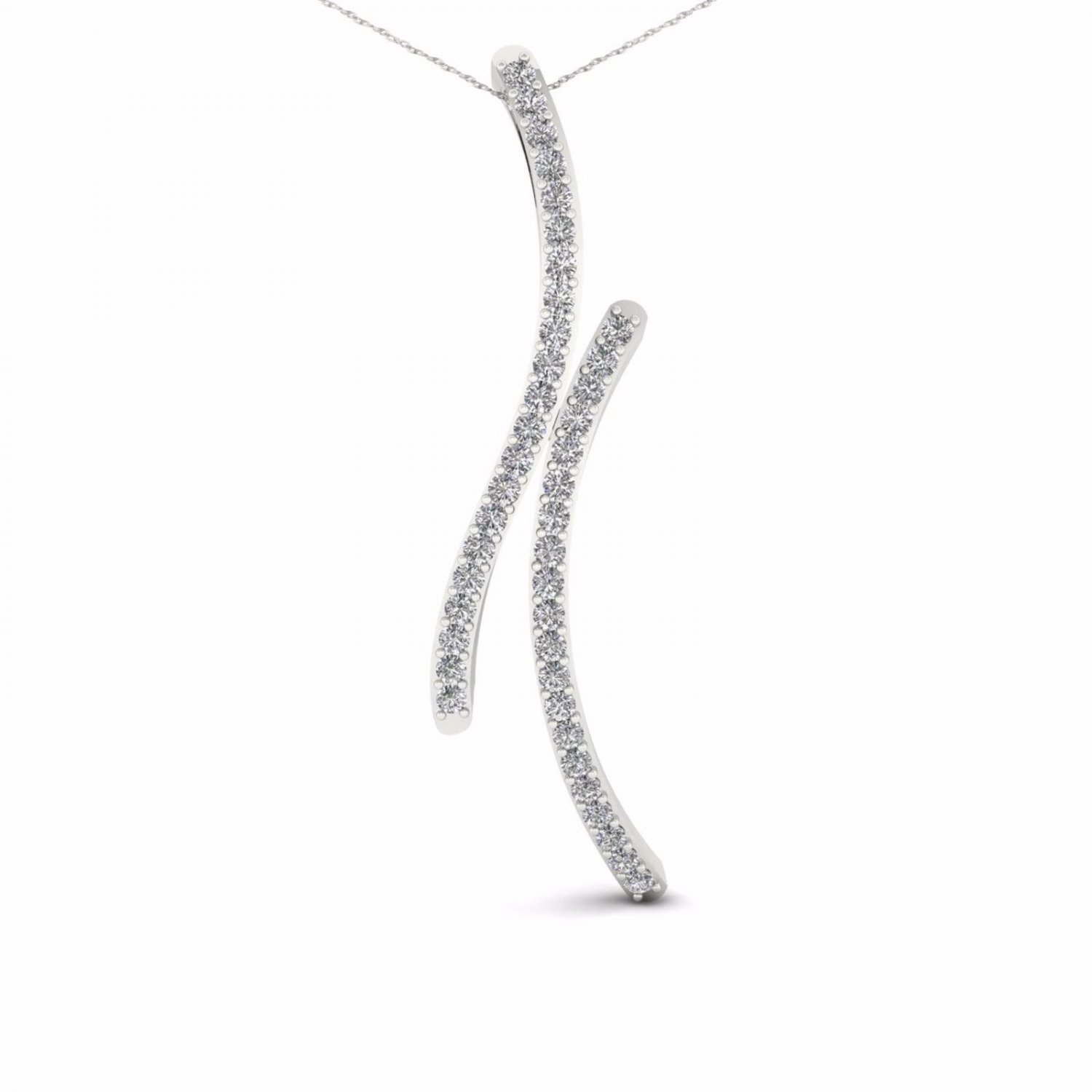 Sterling Silver 0.25ct TDW Diamond Fashion Pendant Necklace H-I  I2