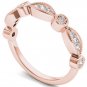 Solid 10K Rose Gold 0.10 Ct Round Cut Diamond Wedding Band